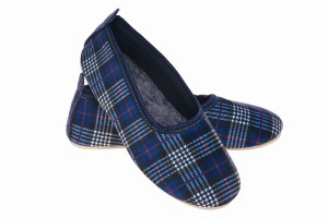 Bambosze damskie krata filc