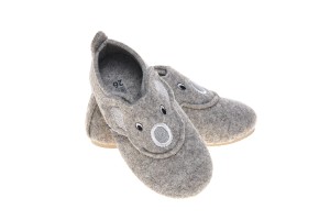 Bambosze dziecięce zapinane na rzepy Koala filc 100%